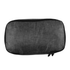A dark grey packing cube with a zip closure, featuring a simple design and a logo.