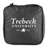 A grey packing cube with a zipper and a logo featuring text and an emblem.