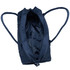 A navy blue recycled canvas duffel bag with two handles and an open top, featuring an interior compartment.