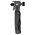 A multi-tool featuring a stainless steel hammer, hex tool, and a textured black handle with a logo.