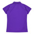 A purple polo shirt featuring short sleeves and a classic collar. The back is smooth and free of embellishments.