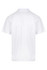 A white polo shirt with a modern cut and a logo on the back. Suitable for casual or semi-formal occasions.
