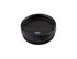 A drink bottle lid in black with a blue button, featuring a smooth, rounded design and a threaded base.