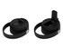 A drink bottle lid set featuring two black lids, each with a rubber strap and a spout design.
