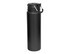 A drink bottle in matte black, featuring a vacuum design and a combo lid with a handle.