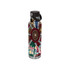 A drink bottle with a vibrant Aboriginal art design in red, black, green, and yellow, featuring a carry lid and strap.