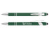 A green Colombo Stylus Pen featuring chrome accents and a soft touch grip, along with branding.