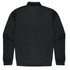 A black kids' jacket with a simple design and elastic cuffs, featuring a branding logo.