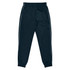 Dark blue kids' pants with side stripes and an elastic waistband, featuring branding.