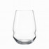 A highball glass with a curved design, clear glass, featuring a solid base. Part of a set of six gift boxed glasses.