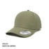 A cap in matcha green featuring a logo and a smooth fabric design.