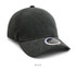 A black enzyme washed unstructured cap with a round logo on the side.
