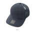 A navy cap made of polyester and mesh, featuring a logo on the front.