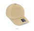 A khaki cotton and spandex cap featuring a logo, perfect for headwear styling.