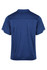 A navy polo shirt with short sleeves and a subtle contrast detail, featuring a logo on the back.