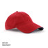 A red and navy enzyme washed cap with an adjustable strap and a curved brim. Features a logo on the front.