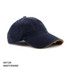A navy and khaki enzyme washed cap with a curved peak and an adjustable strap. It features a logo on the front.