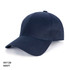 A navy organic cotton cap with a curved brim and six-panel design. It features a logo on the front.