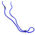 A blue rope and toggle product with a loop and bead at the end. It features an adjustable mechanism.