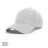 A white cap with a mesh design, featuring a curved brim and a logo.