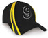 A black cap with yellow and green stripes and the number 9 embroidered on the front.