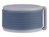 A drink bottle with a grey lid and a blue insulated band around the middle, featuring a carrying handle.