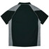A dark green polo shirt with grey side panels and a logo. The shirt features a classic collar and short sleeves.