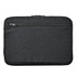 A black laptop sleeve with a zippered compartment, designed to hold a 16-inch laptop.