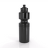 A drink bottle in black, featuring a textured design and a screw-top lid. It has a logo on the side.