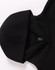 A black unisex premium fleece oversized hoodie, featuring a large hood and a simple design. It has a logo on the label.