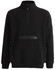 A black unisex premium fleece half zip work sweatshirt with a front pocket and a branded logo.