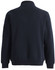 A navy unisex premium fleece half zip work sweat featuring a collar and a logo on the sleeve.