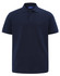 A navy blue short-sleeve polo shirt with a classic cotton/poly pique texture and a collar, featuring a logo.