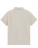 A light beige ladies' short-sleeve polo shirt with a collar, featuring a logo on the back.