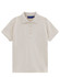 A classic short-sleeve polo in a beige hue, featuring a collar and button placket. Includes a logo.