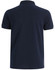 A navy blue men's ultrafine cotton pique polo shirt featuring a classic collar and short sleeves. It has a logo on one side.