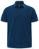 A navy blue men's ultrafine cotton pique polo with a collar and three buttons, featuring a logo.