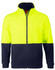 A Hi-Vis polar fleece full zip jacket in fluorescent yellow and navy, featuring a logo on the front.