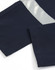 Navy water-repellent work pants featuring reflective tape detailing and a sleek design. Includes a logo.