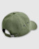 An olive green baseball cap with a strap at the back and ventilation holes. It has a logo on the front.