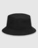 A black American Apparel Crusher Bucket Hat with a round top and wide brim, featuring two ventilation holes.