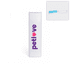 A white lint remover with a blue roller, featuring a branding logo. Ideal for pet hair removal.
