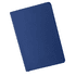 A navy blue A5 notebook with a smooth cover and a simple design. It includes a logo on the front.
