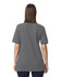 A grey Gildan Hammer Adult Double Pique Polo shirt displayed from the back, featuring short sleeves and a logo.