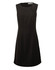 A sleeveless black women's shift dress with a fitted bodice and a flared skirt. It features a back zip and a simple design.