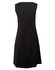 A black women's shift dress featuring a sleeveless design and a back zipper. It has a smooth fabric finish.