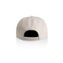 A beige cap with a snapback closure and a logo on the back. The interior is black.