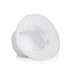 A white Terry Bucket Hat with a soft, textured interior and a wide brim. Features a logo on the exterior.