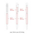 A diagram of Slim Hex Pens featuring measurement zones for custom printing on a metal pen.