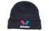 Acrylic beanie in dark grey with a logo, featuring a Thinsulate lining for warmth.